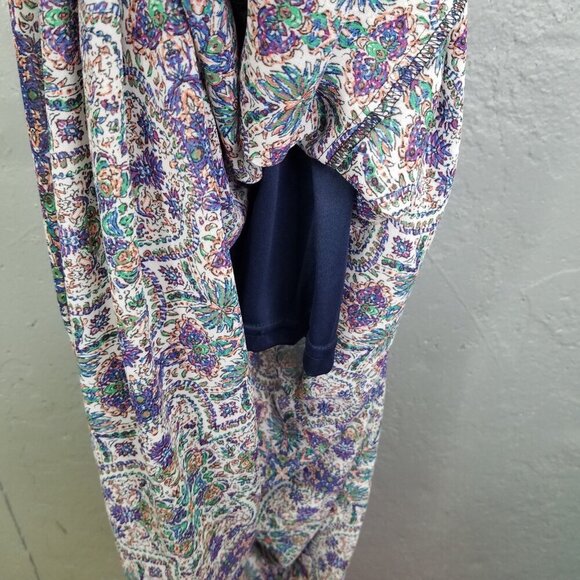 DR2 Daniel Rainn Maxi Dress Sm Sleeveless Boho Lace Yolk Blue Purple Sheer Lined - Picture 7 of 16